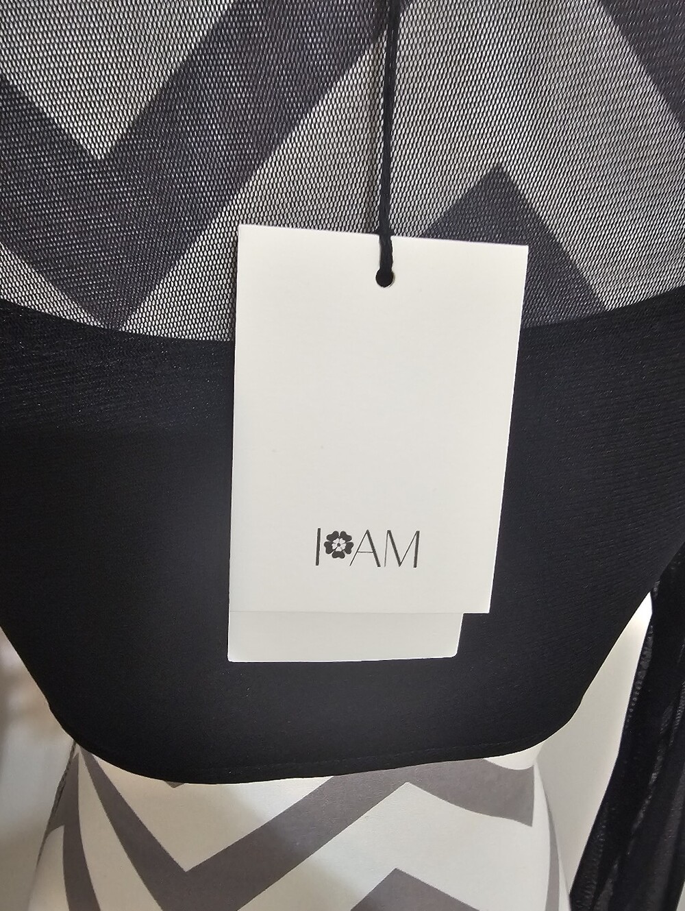 Sheer Long Sleeve Crop Top - Black - Picture 3 of 4